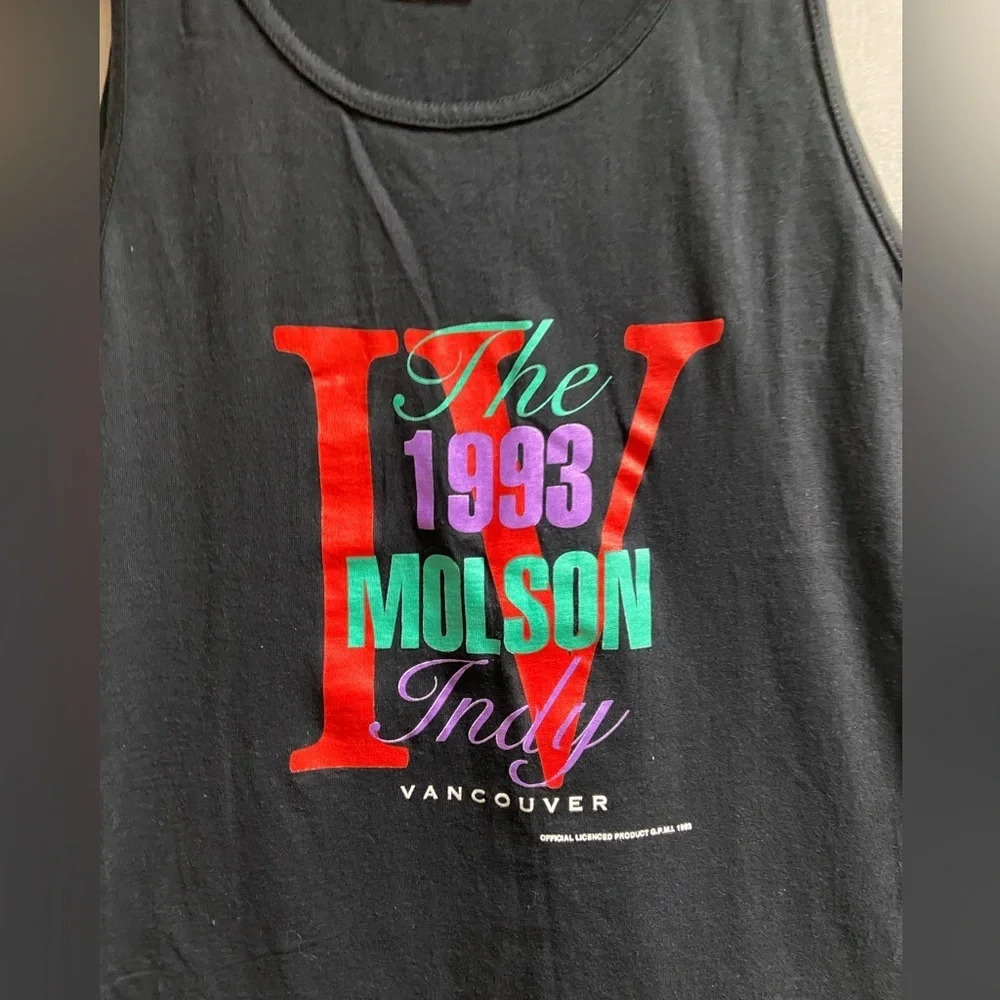Vintage 1993 Molson Indy Vancouver Graphic Tank Top Black Sz XL